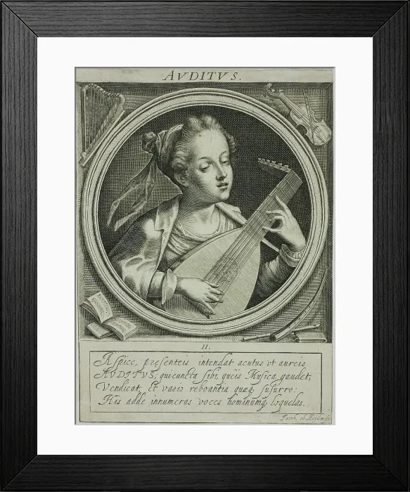 Framed Print : Sound, plate two from The Five Senses, n.d. Creator: Jacob van der Heyden Framed Print : Sound, plate two from The Five Senses, n.d. Creator: Jacob van der Heyden