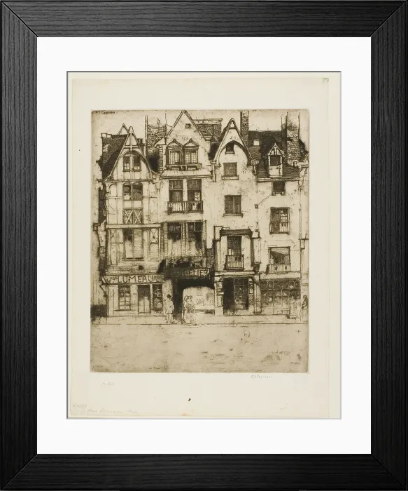 Framed Print : Place Plumereau, Tours, 1903. Creator: David Young Cameron Framed Print : Place Plumereau, Tours, 1903. Creator: David Young Cameron