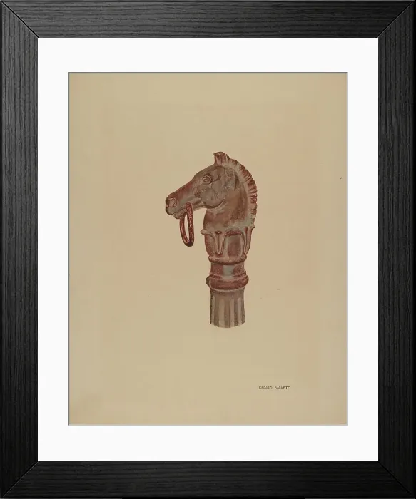 Framed Print : Hitching Post, c. 1940. Creator: Gerard Barnett Framed Print : Hitching Post, c. 1940. Creator: Gerard Barnett