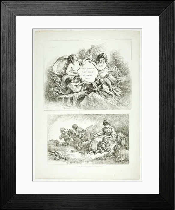 Framed Print : Plate Seven of 38, from Oeuvres de J. B. Huet, 1796–99. Creator: Jean Baptiste Marie Huet