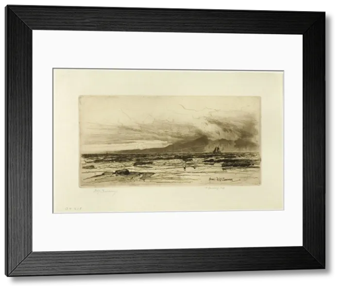 Framed Print : Arran, plate fourteen from the Clyde Set, 1889. Creator: David Young Cameron Framed Print : Arran, plate fourteen from the Clyde Set, 1889. Creator: David Young Cameron