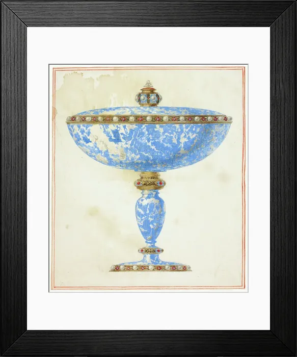 Framed Print : Lapis Covered Dish on Stand, n.d. Creator: Giuseppe Grisoni Framed Print : Lapis Covered Dish on Stand, n.d. Creator: Giuseppe Grisoni