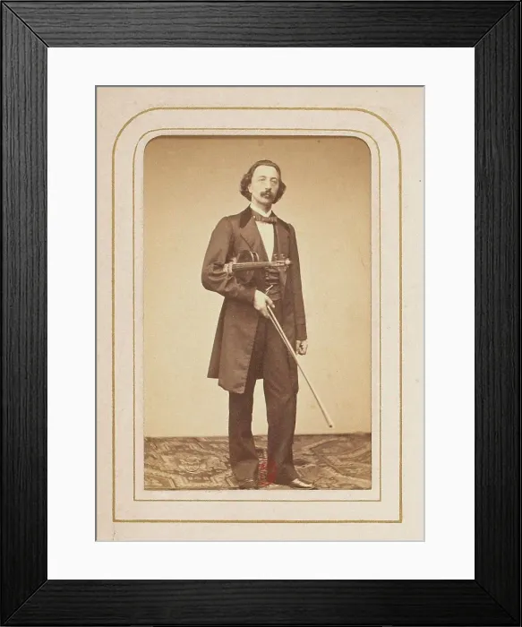 Framed Print : Portrait of the Violinist Jean Becker (1833-1884). Creator: Desmaisons, Émile (1812-1880) Framed Print : Portrait of the Violinist Jean Becker (1833-1884). Creator: Desmaisons, Émile (1812-1880)