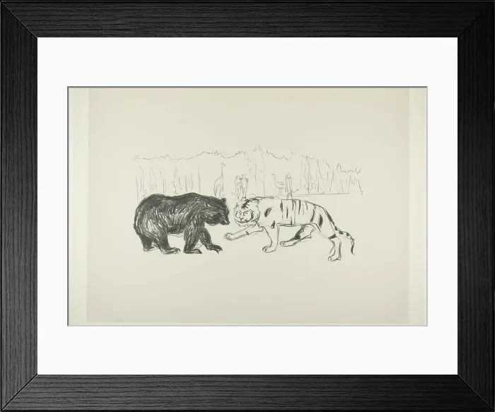 Framed Print : The Tiger and the Bear, 1908 / 09. Creator: Edvard Munch Framed Print : The Tiger and the Bear, 1908 / 09. Creator: Edvard Munch