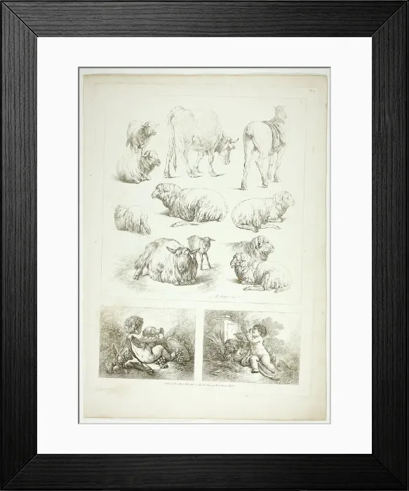 Framed Print : Plate Eight of 38 from Oeuvres de J. B. Huet, 1796–99. Creator: Jean Baptiste Marie Huet Framed Print : Plate Eight of 38 from Oeuvres de J. B. Huet, 1796–99. Creator: Jean Baptiste Marie Huet