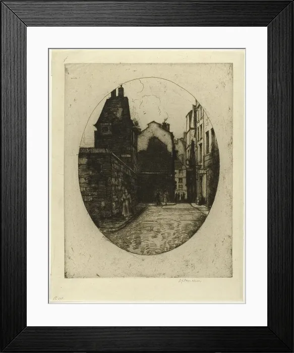 Framed Print : Rue Saint Julien le Pauvre, plate six from the Paris Set, 1904. Creator: David Young Cameron Framed Print : Rue Saint Julien le Pauvre, plate six from the Paris Set, 1904. Creator: David Young Cameron