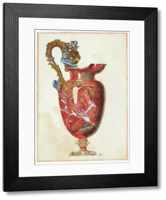 Framed Print : Stone Ewer with Ornate Handle, n.d. Creator: Giuseppe Grisoni Framed Print : Stone Ewer with Ornate Handle, n.d. Creator: Giuseppe Grisoni