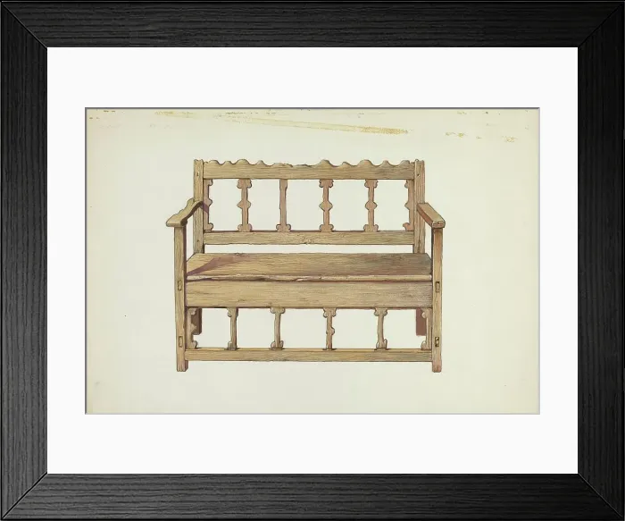 Framed Print : Bench, 1935 / 1942. Creator: Dana Bartlett