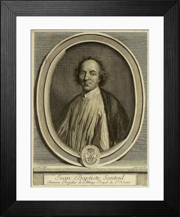 Framed Print : Portrait of the Poet Jean-Baptiste de Santeul (1630-1697). Creator: Edelinck, Gerard (1640-1707) Framed Print : Portrait of the Poet Jean-Baptiste de Santeul (1630-1697). Creator: Edelinck, Gerard (1640-1707)