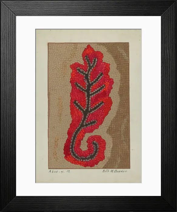 Framed Print : Hooked Rug (Section of Border), c. 1936. Creator: Ruth M. Barnes Framed Print : Hooked Rug (Section of Border), c. 1936. Creator: Ruth M. Barnes
