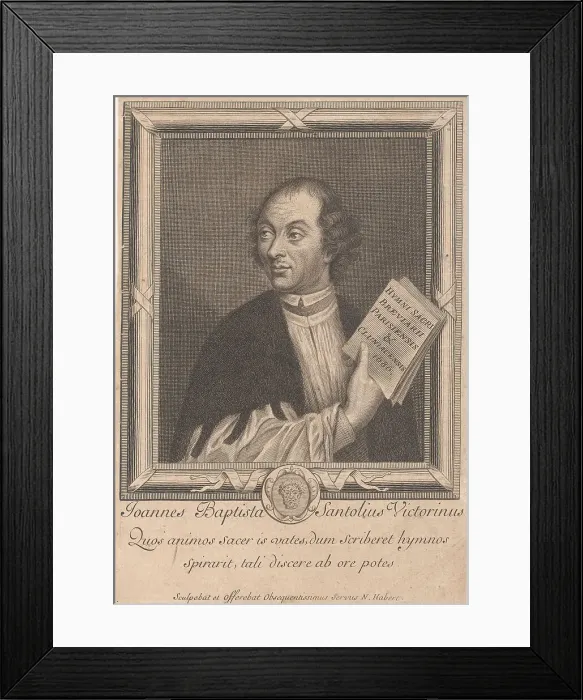 Framed Print : Portrait of the Poet Jean-Baptiste de Santeul (1630-1697). Creator: Habert, Nicolas (1650-ca 1715) Framed Print : Portrait of the Poet Jean-Baptiste de Santeul (1630-1697). Creator: Habert, Nicolas (1650-ca 1715)