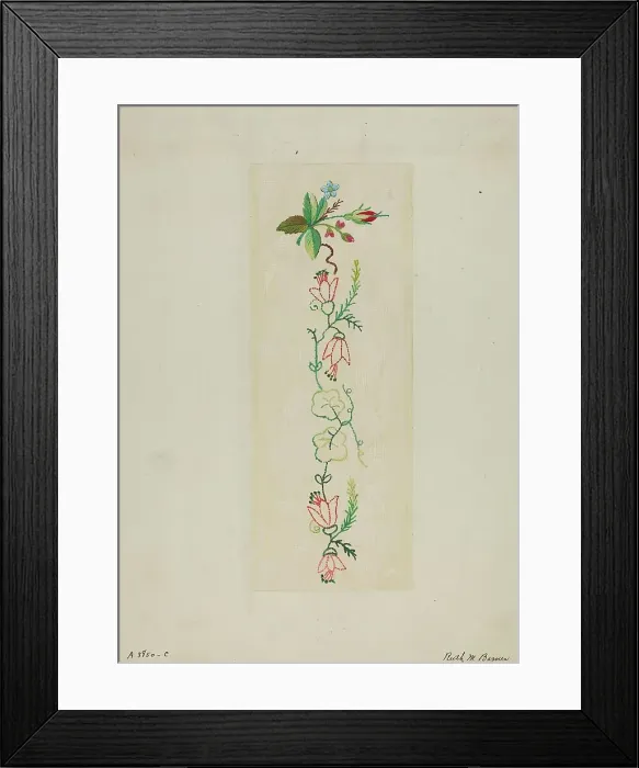 Framed Print : Sampler, c. 1937. Creator: Ruth M. Barnes Framed Print : Sampler, c. 1937. Creator: Ruth M. Barnes