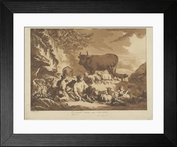 Framed Print : O How Extremely Happy Could Farmers Be, if only they would count their blessings, 1768. Creator: Jean Baptiste Le Prince Framed Print : O How Extremely Happy Could Farmers Be, if only they would count their blessings, 1768. Creator: Jean Baptiste Le Prince