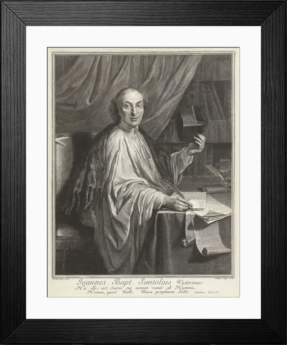 Framed Print : Portrait of the Poet Jean-Baptiste de Santeul (1630-1697). Creator: Edelinck, Gerard (1640-1707) Framed Print : Portrait of the Poet Jean-Baptiste de Santeul (1630-1697). Creator: Edelinck, Gerard (1640-1707)