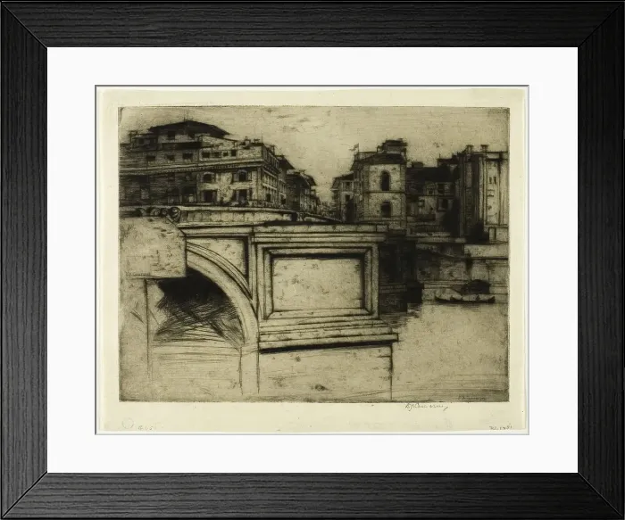 Framed Print : Ponte della Trinità, 1902-07. Creator: David Young Cameron Framed Print : Ponte della Trinità, 1902-07. Creator: David Young Cameron