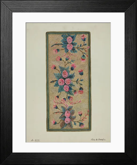 Framed Print : Hooked Rug, c. 1936. Creator: Ruth M. Barnes Framed Print : Hooked Rug, c. 1936. Creator: Ruth M. Barnes