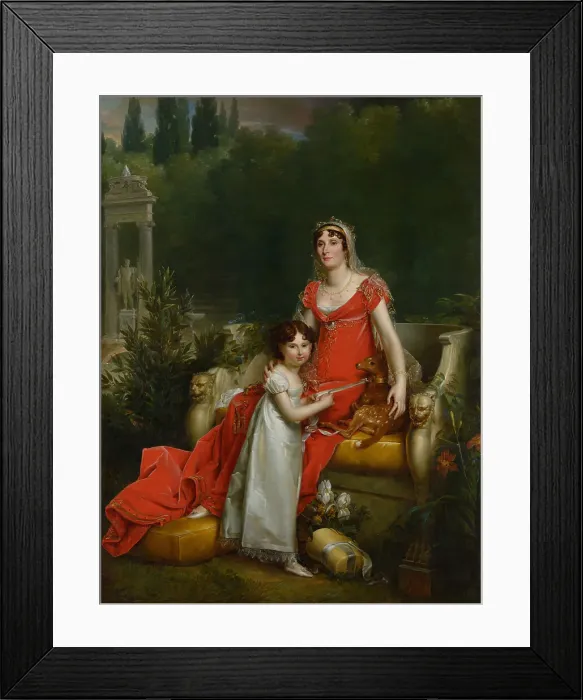Framed Print : Elisa Bonaparte with her daughter Napoleona Baciocchi, 1810. Creator: Gérard, François Pascal Simon (1770-1837) Framed Print : Elisa Bonaparte with her daughter Napoleona Baciocchi, 1810. Creator: Gérard, François Pascal Simon (1770-1837)