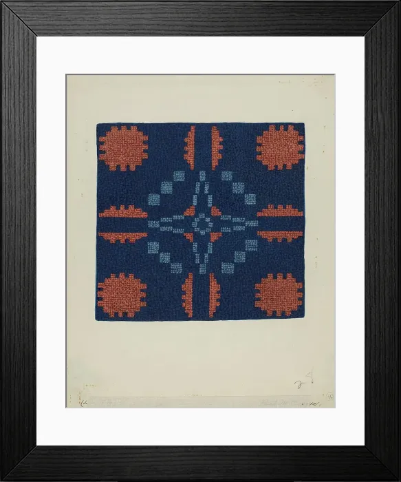 Framed Print : Coverlet Detail, c. 1936. Creator: Ruth M. Barnes Framed Print : Coverlet Detail, c. 1936. Creator: Ruth M. Barnes