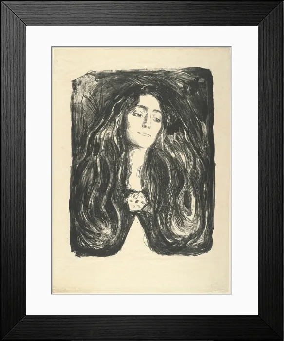 Framed Print : The Brooch. Eva Mudocci, 1903. Creator: Edvard Munch Framed Print : The Brooch. Eva Mudocci, 1903. Creator: Edvard Munch