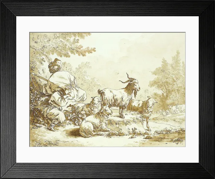 Framed Print : Second Pastoral, 1769. Creator: Jean Baptiste Le Prince Framed Print : Second Pastoral, 1769. Creator: Jean Baptiste Le Prince
