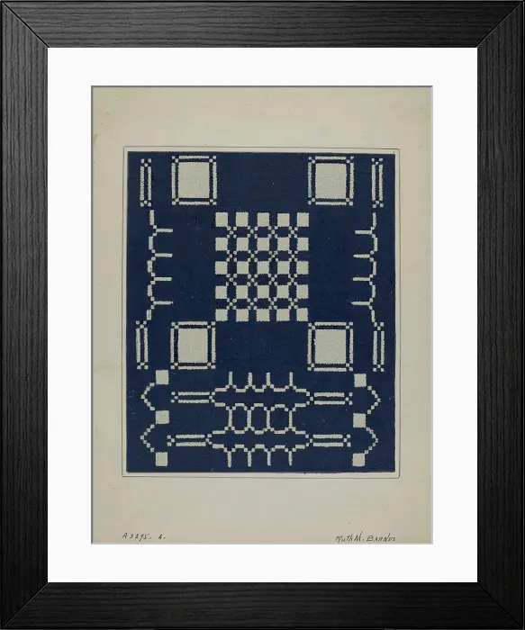 Framed Print : Coverlet (Section), c. 1940. Creator: Ruth M. Barnes Framed Print : Coverlet (Section), c. 1940. Creator: Ruth M. Barnes