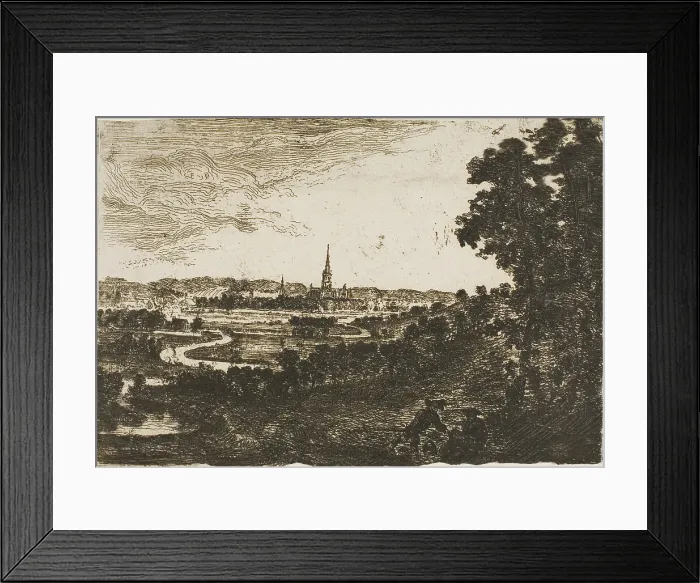 Framed Print : Salisbury from Wilton Park, n.d. Creator: John Clerk Framed Print : Salisbury from Wilton Park, n.d. Creator: John Clerk