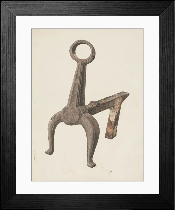 Framed Print : Andiron, c. 1938. Creator: Eugene Bartz Framed Print : Andiron, c. 1938. Creator: Eugene Bartz