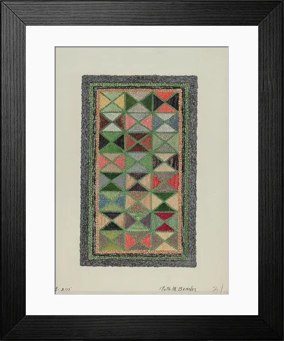 Framed Print : Hooked Rug, c. 1936. Creator: Ruth M. Barnes Framed Print : Hooked Rug, c. 1936. Creator: Ruth M. Barnes