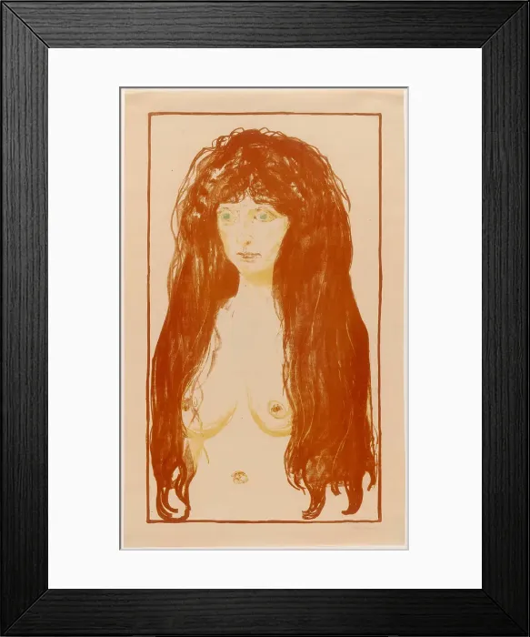 Framed Print : Woman with Red Hair and Green Eyes. The Sin, 1902. Creator: Edvard Munch Framed Print : Woman with Red Hair and Green Eyes. The Sin, 1902. Creator: Edvard Munch