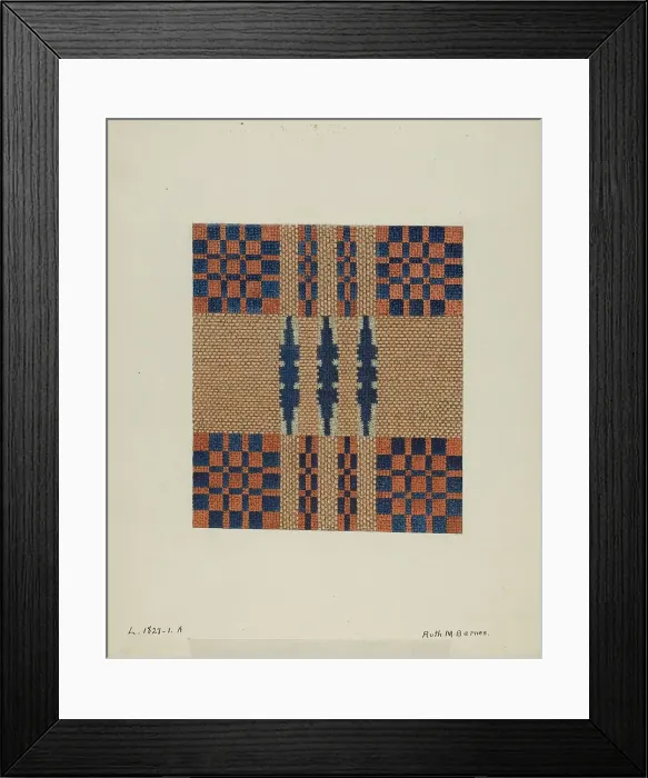 Framed Print : Coverlet Detail, 1935 / 1942. Creator: Ruth M. Barnes Framed Print : Coverlet Detail, 1935 / 1942. Creator: Ruth M. Barnes