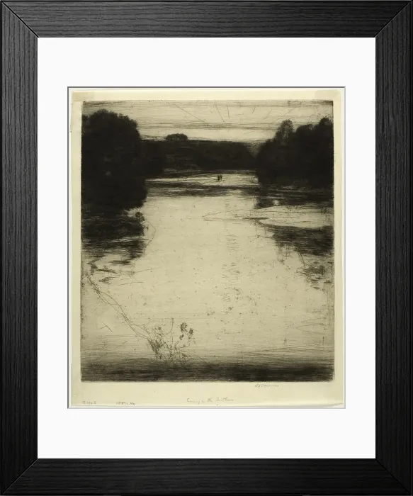 Framed Print : After-Glow (or Evening) on the Findhorn, 1907. Creator: David Young Cameron Framed Print : After-Glow (or Evening) on the Findhorn, 1907. Creator: David Young Cameron
