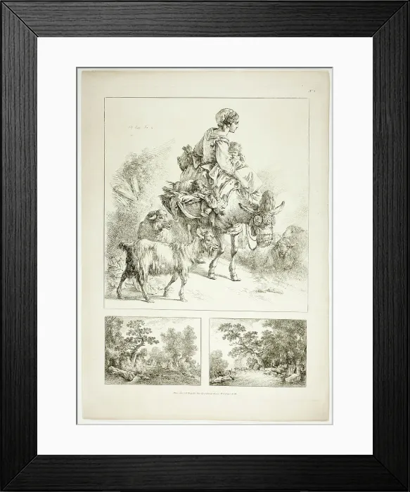 Framed Print : Plate Two of 38 from Oeuvres de J. B. Huet, 1796–99. Creator: Jean Baptiste Marie Huet Framed Print : Plate Two of 38 from Oeuvres de J. B. Huet, 1796–99. Creator: Jean Baptiste Marie Huet