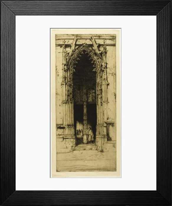 Framed Print : The North Porch, Harfleur, 1904. Creator: David Young Cameron Framed Print : The North Porch, Harfleur, 1904. Creator: David Young Cameron