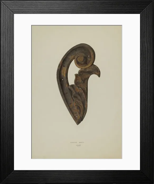 Framed Print : Leaf and Scroll, 1938. Creator: Eugene Bartz Framed Print : Leaf and Scroll, 1938. Creator: Eugene Bartz