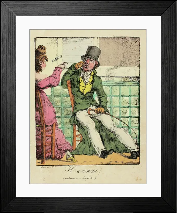 Framed Print : Hrorororoo! (English exclamation), 1817. Creator: Godissart de Cari Framed Print : Hrorororoo! (English exclamation), 1817. Creator: Godissart de Cari