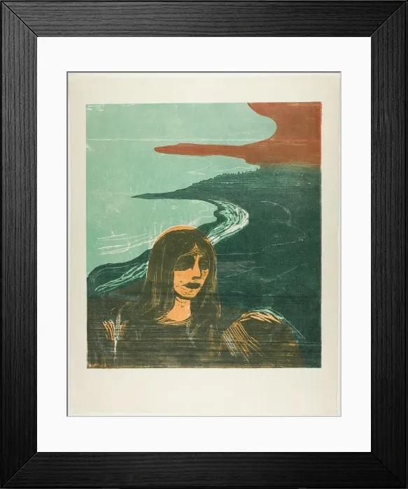 Framed Print : Woman's Head against the Shore, 1899. Creator: Edvard Munch Framed Print : Woman's Head against the Shore, 1899. Creator: Edvard Munch
