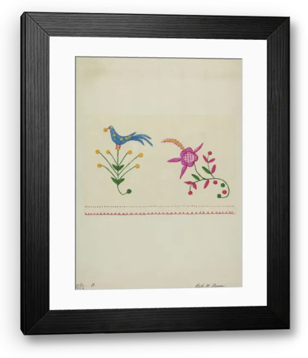 Framed Print : Table Scarf, c. 1937. Creator: Ruth M. Barnes Framed Print : Table Scarf, c. 1937. Creator: Ruth M. Barnes