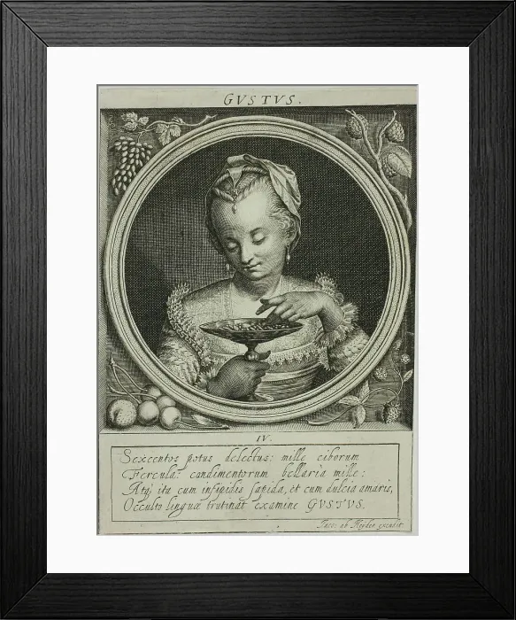 Framed Print : Taste, plate four from The Five Senses, n.d. Creator: Jacob van der Heyden Framed Print : Taste, plate four from The Five Senses, n.d. Creator: Jacob van der Heyden