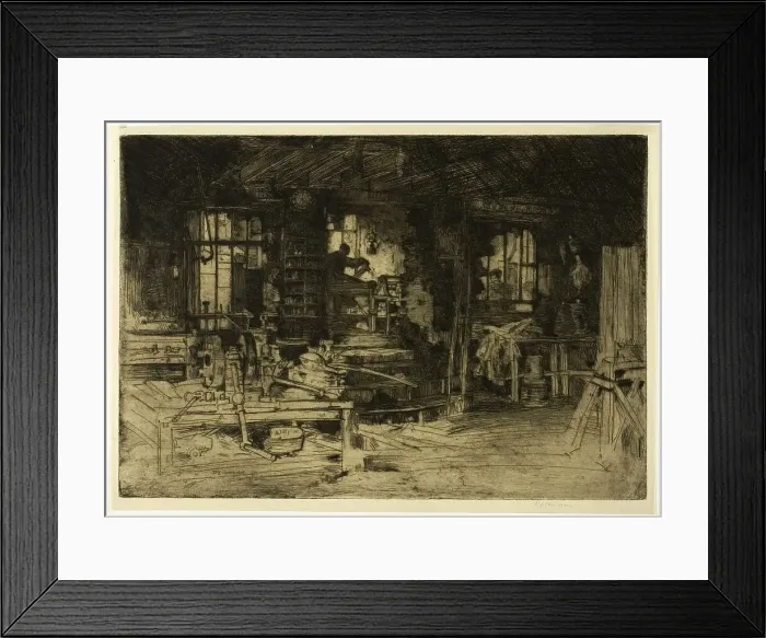 Framed Print : The Workshop, 1905. Creator: David Young Cameron Framed Print : The Workshop, 1905. Creator: David Young Cameron