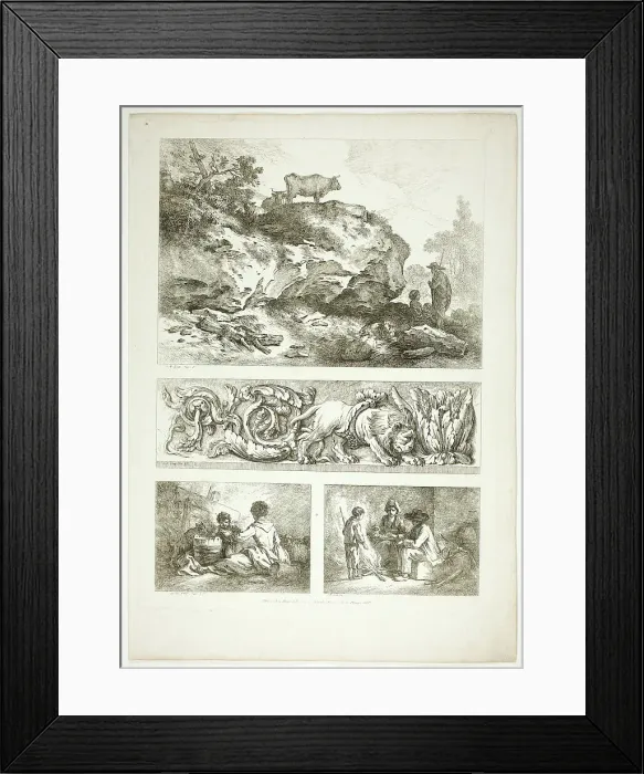 Framed Print : Plate Nine of 38 from Oeuvres de J. B. Huet, 1796–99. Creator: Jean Baptiste Marie Huet Framed Print : Plate Nine of 38 from Oeuvres de J. B. Huet, 1796–99. Creator: Jean Baptiste Marie Huet