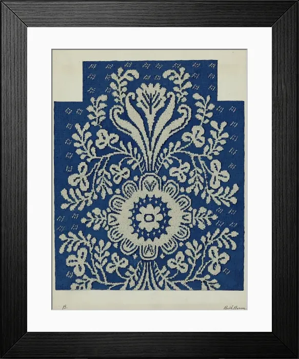 Framed Print : Coverlet, c. 1937. Creator: Ruth M. Barnes Framed Print : Coverlet, c. 1937. Creator: Ruth M. Barnes