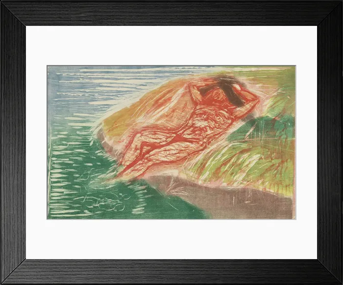 Framed Print : Sunbathing I, 1915. Creator: Edvard Munch Framed Print : Sunbathing I, 1915. Creator: Edvard Munch