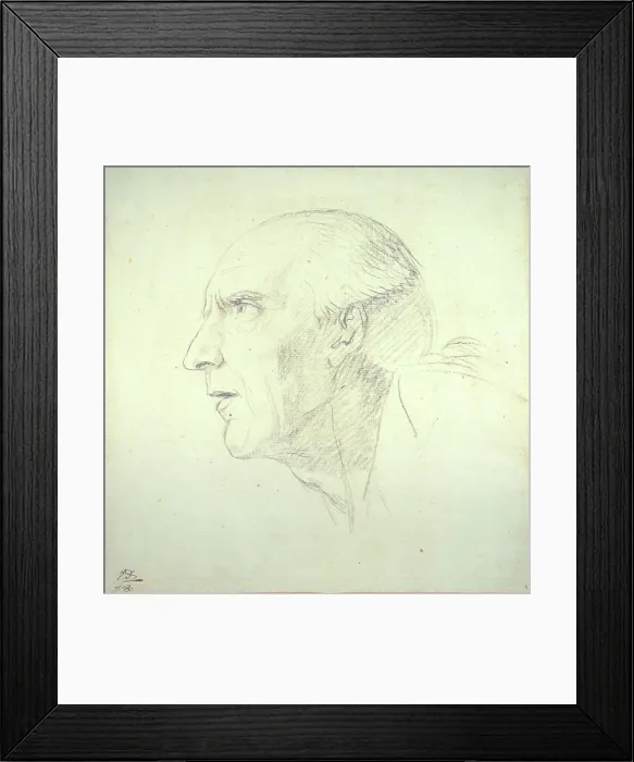 Framed Print : Head of an Old Man in Profile, c. 1791 or 1816–1820. Creator: Jacques-Louis David Framed Print : Head of an Old Man in Profile, c. 1791 or 1816–1820. Creator: Jacques-Louis David