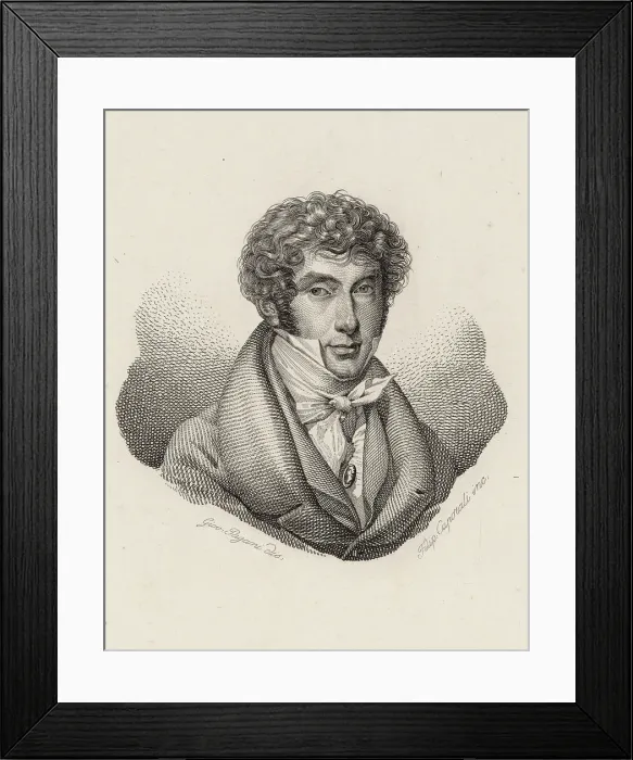 Framed Print : Portrait of the flautist and composer Louis Drouet (1792-1873), 1830. Creator: Pagani, Giovanni (1810-1882) Framed Print : Portrait of the flautist and composer Louis Drouet (1792-1873), 1830. Creator: Pagani, Giovanni (1810-1882)