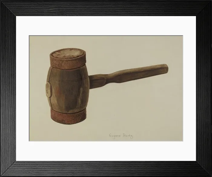 Framed Print : Chalking Mallet, 1935 / 1942. Creator: Eugene Bartz Framed Print : Chalking Mallet, 1935 / 1942. Creator: Eugene Bartz