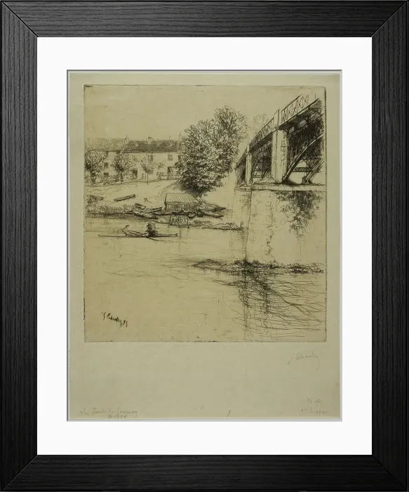Framed Print : The Bridge at Gournay, from the Side, 1895. Creator: Gustave Leheutre Framed Print : The Bridge at Gournay, from the Side, 1895. Creator: Gustave Leheutre