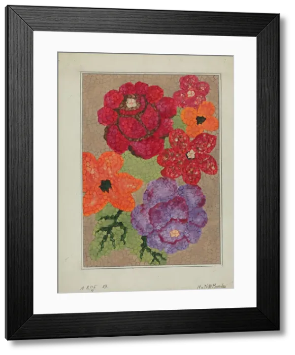 Framed Print : Hooked Rug, c. 1936. Creator: Ruth M. Barnes Framed Print : Hooked Rug, c. 1936. Creator: Ruth M. Barnes