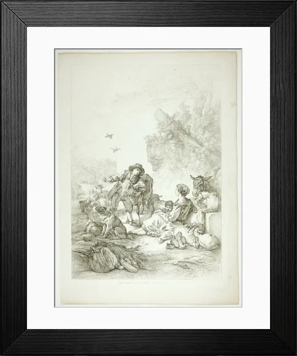 Framed Print : Plate Eleven of 38 from Oeuvres de J. B. Huet, 1796–99. Creator: Jean Baptiste Marie Huet Framed Print : Plate Eleven of 38 from Oeuvres de J. B. Huet, 1796–99. Creator: Jean Baptiste Marie Huet