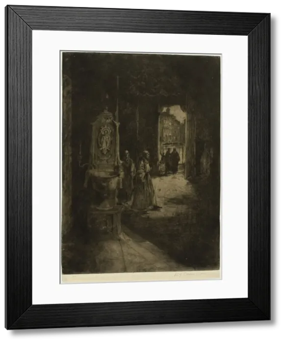 Framed Print : Church Interior, Venice, plate sixteen from the North Italian Set, 1896. Creator: David Young Cameron Framed Print : Church Interior, Venice, plate sixteen from the North Italian Set, 1896. Creator: David Young Cameron