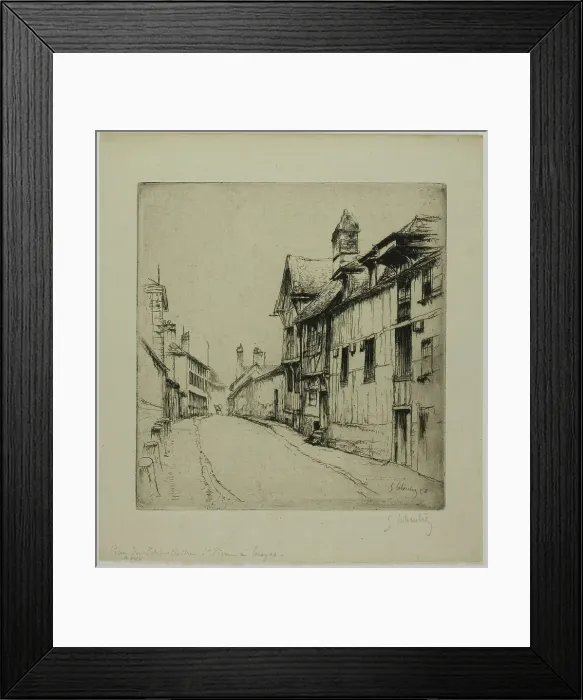 Framed Print : The Little Cloister Street, Troyes, 1896. Creator: Gustave Leheutre Framed Print : The Little Cloister Street, Troyes, 1896. Creator: Gustave Leheutre